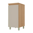 Balcão 1 Porta 40x91x52cm Madeira Nature e Greige Rainha Nesher