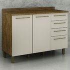 Balcão 4 Gavetas 2 Portas 120cm Tarantela Valdemóveis Ipê/off