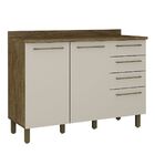 Balcão 4 Gavetas 2 Portas 120cm Tarantela Valdemóveis Ipê/off