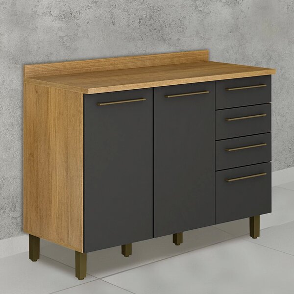 Balcão 4 Gavetas 2 Portas Tarantela Valdemóveis Cinamomo/graf