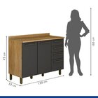 Balcão 4 Gavetas 2 Portas Tarantela Valdemóveis Cinamomo/graf