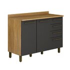 Balcão 4 Gavetas 2 Portas Tarantela Valdemóveis Cinamomo/graf