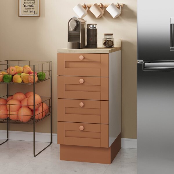 Balcão 4 Gavetas 40cm Com Tampo Arizona Cabecasa Madeiraorigi