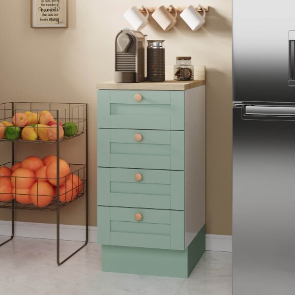 Balcão 4 Gavetas 40cm Com Tampo Arizona Cabecasa Madeiraorigi