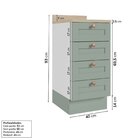 Balcão 4 Gavetas 40cm Com Tampo Arizona Cabecasa Madeiraorigi