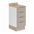 Balcão 4 Gavetas 40cm Com Tampo Com Rodapé Ipanema Cabecasa M