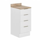 Balcão 4 Gavetas 40cm Com Tampo Com Rodapé Ipanema Cabecasa M