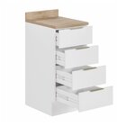 Balcão 4 Gavetas 40cm Com Tampo Com Rodapé Ipanema Cabecasa M