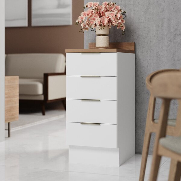 Balcão 4 Gavetas 40cm Com Tampo Com Rodapé Ipanema Cabecasa M