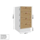 Balcão 4 Gavetas 40cm Sem Tampo Arizona Cabecasa Madeiraorigi