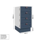 Balcão 4 Gavetas 40cm Sem Tampo Arizona Cabecasa Madeiraorigi