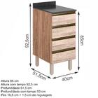 Balcao 4 Gavetas Corrediças Telescópicas Em Mdf Kali Premium