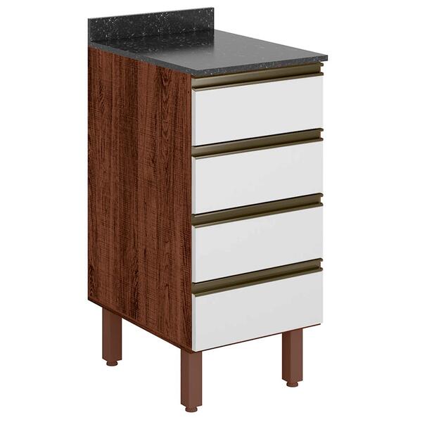 Balcao 4 Gavetas Corrediças Telescópicas Em Mdf Kali Premium