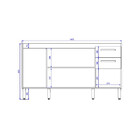 Balcão 4 Portas 2 Gavetas Sem Tampo Savoy Demobile