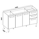 Balcão 4 Portas 2 Gavetas Sem Tampo Savoy Demobile