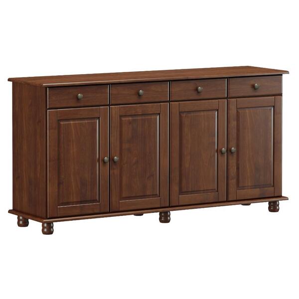 Balcão 4 Portas 4 Gavetas Em Madeira Linha Rubi - Café