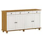 Balcão 4 Portas 4 Gavetas Em Madeira Linha Rubi - Carvalho/br