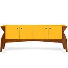 Balcão 4 Portas Brasa – Máxima - Cacau / Amarelo