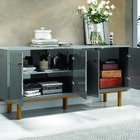 Balcão 4 Portas E Aparador Cooper Cinza Perolizado Tauari