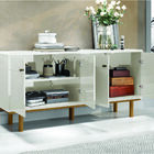 Balcão 4 Portas Lituânia Off White Perolizado E Tauari