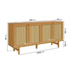 Balcão 4 Portas Rattan Magna Cabecasa Madeiraoriginals Mel