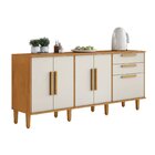 Balcão 5 Portas 2 Gavetas Lorena Nature/off White