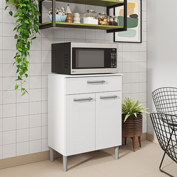 Balcão 600 2 Portas 1 Gaveta Diamante Branco