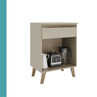 Balcão 600 Atlanta Carraro Amêndoa 2 Portas 1 Gaveta