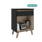 Balcão 600 Atlanta Carraro Preto Touch 2 Portas 1 Gaveta