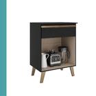 Balcão 600 Atlanta Carraro Preto Touch 2 Portas 1 Gaveta