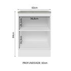 Balcão 60 Cm 1 Porta Branco/preto Lux Madesa