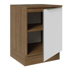 Balcão 60 Cm 1 Porta Rustic/branco Veludo Lux Madesa