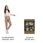 Balcão 60 Cm 1 Porta Rustic/preto Lux Madesa