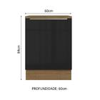 Balcão 60 Cm 1 Porta Rustic/preto Lux Madesa