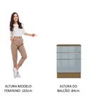 Balcão 60 Cm 3 Gavetas Rustic/cinza Lux Madesa