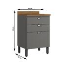 Balcão 60 Cm Vivenda 3 Gavetas Thb Grafite