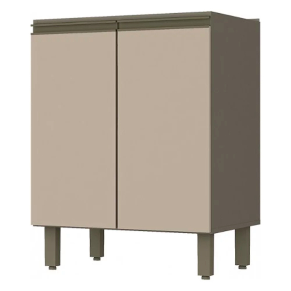 Balcão 60cm 2 Portas 100% Mdf Sem Tampo Connect Duna/cristal