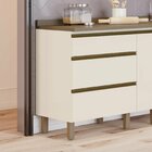 Balcão 60cm 3 Gavetas Com Tampo 100% Mdf Aurora Espresso Móve