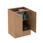 Balcão 60cm Com 2 Portas 1 Prateleira E Rodapé Cz Amendoa