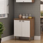 Balcão 70cm 2 Portas Conecta Genialflex Ébano/branco