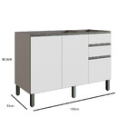 Balcão 70cm Com Tampo 2 Portas Diamante Cadorin Móveis