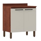 Balcão 70cm Com Tampo 2 Portas Viv Concept 952 Nogueira/off W