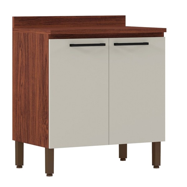 Balcão 70cm Com Tampo 2 Portas Viv Concept 952 Nogueira/off W