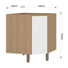 Balcão 1 Porta 74x87x74cm Madeira Freijó Slim Luciane