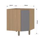 Balcão 1 Porta 74x87x74cm Madeira Freijó Slim Luciane