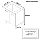Balcao 75 cm Com Tampo Para Cooktop 4 Bocas 9250 Mobbs