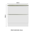 Balcão 80 Cm 2 Gavetas Branco/branco Veludo Lux Madesa