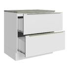 Balcão 80 Cm 2 Gavetas Branco/branco Veludo Lux Madesa