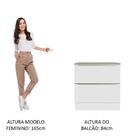 Balcão 80 Cm 2 Gavetas Branco/branco Veludo Lux Madesa