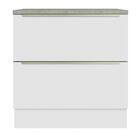 Balcão 80 Cm 2 Gavetas Branco/branco Veludo Lux Madesa
